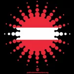 Itävallan lipun halftone-muotoilu