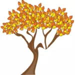 Árbol con hojas de otoño vector clip art