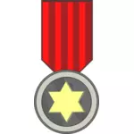 Vector miniaturi de Medalia premiu stele pe panglica roşie
