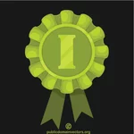 Green award with a ribbon