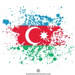 Bendera Azerbaijan tinta grunge