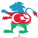 Drapeau du lion héraldique d'Azerbaïdjan