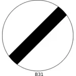 End of all restrictions traffic order sign vector drawing