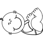 Bayi laki-laki berbaring vektor ilustrasi
