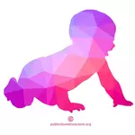 Color silhouette of a baby