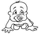 Bebê com ilustração vetorial de chupeta