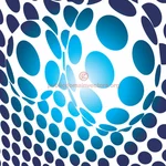 Blue warped dots vector