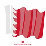 Waving flag of Bahrain
