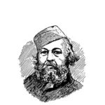 Vector image of auto-traced portrait of Mikhail Bakunin