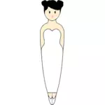 Balerina creion pop în rochia de grafică vectorială