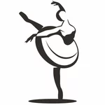 راقصة الباليه صورة ظلية قصاصة فنية