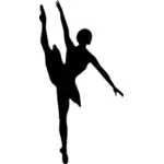 Sylwetka wektor clipart tancerz baletu