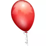 Vektor Zeichnung der rote Ballon an einer verzierten Schnur