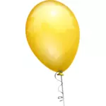 Vektor seni klip balon kuning pada tali dihiasi
