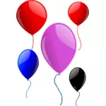 Vector illustraties van vijf drijvende ballonnen