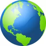 Northern hemisphere globe vector illustration