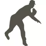 Silhouette vector graphics of baseball player