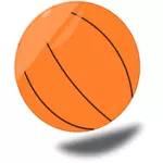 Bola basket dengan bayangan vektor grafis