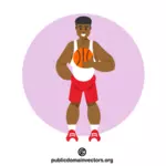 Pemain basket dengan bola