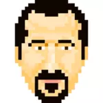 Vector illustration of bearded man pixel icon