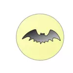 Bat over volle maan vector tekening