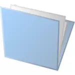 Vector azul de plástica pasta com papéis de desenho