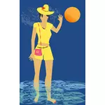 Plážová žena ve vodě
