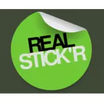 Round green sticker vector drawing