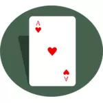 Ace of hearts oyun kağıdı vektör çizim