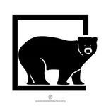 Zwarte beer silhouet glinsterende clip art