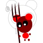 Halloween red bear vector image