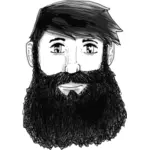 Image clipart vectoriel d'homme barbu
