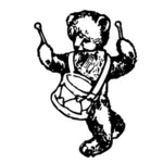 Teddybeer met trommel vector tekening