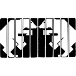 Vector image of two bears in a cage