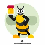 Bee holding a honey jar