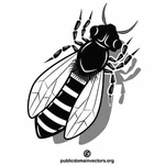 Bee monochrome clip art