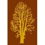 Clipart vetorial da silhueta de árvore de faia em amarelo