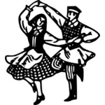 Belarus folk dancers vector illustration