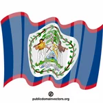 Waving flag of Belize