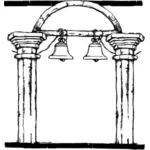 Vector graphics of bell columns frame