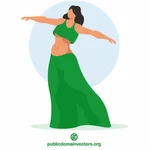 Belly dancer in green dress