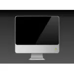 धूसर पृष्ठभूमि वेक्टर छवि पर एलसीडी स्क्रीन