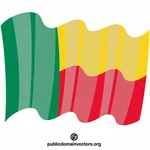 Waving flag of Benin