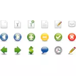 Vector image of wordprocessing and spreadsheets icon set