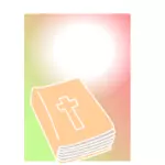 الكتاب المقدس مغلقة في خلفية ملونة مقطع مقطع ناقلات