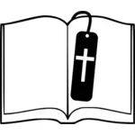 बाइबल और बुकमार्क वेक्टर क्लिप आर्ट