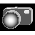 Vektor Zeichnung des einfachen Kamera-Icon mit schwarzem Hintergrund