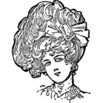Vector clip art of enormous hair lady