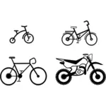 Vector drawing of selection of bikes