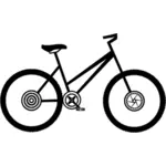 Femeie pe bicicleta de desen vector